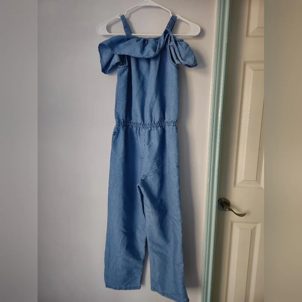 NAUTICA Girls Romper DENIM RUFFLES PANTS SZ 12/14